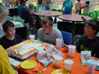 Conor Baird at his 8th birthday party with his brothers Caleb and Jacob