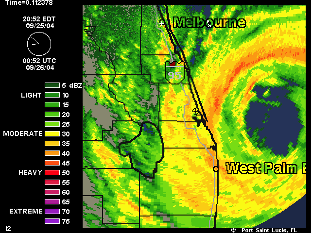 Hurricane Jeanne landfall composite radar