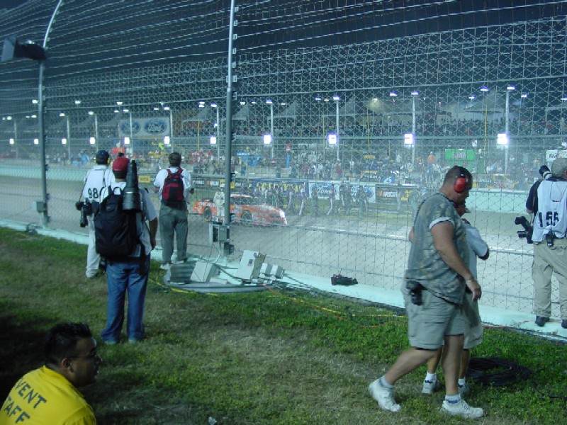 Tony Stewart waiting for his turn to celebrate