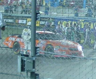 Tony Stewart wainting for his turn to celebrate