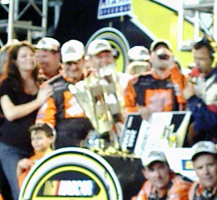 Tony Stewart and his 20 team continue the Post Race Celebration